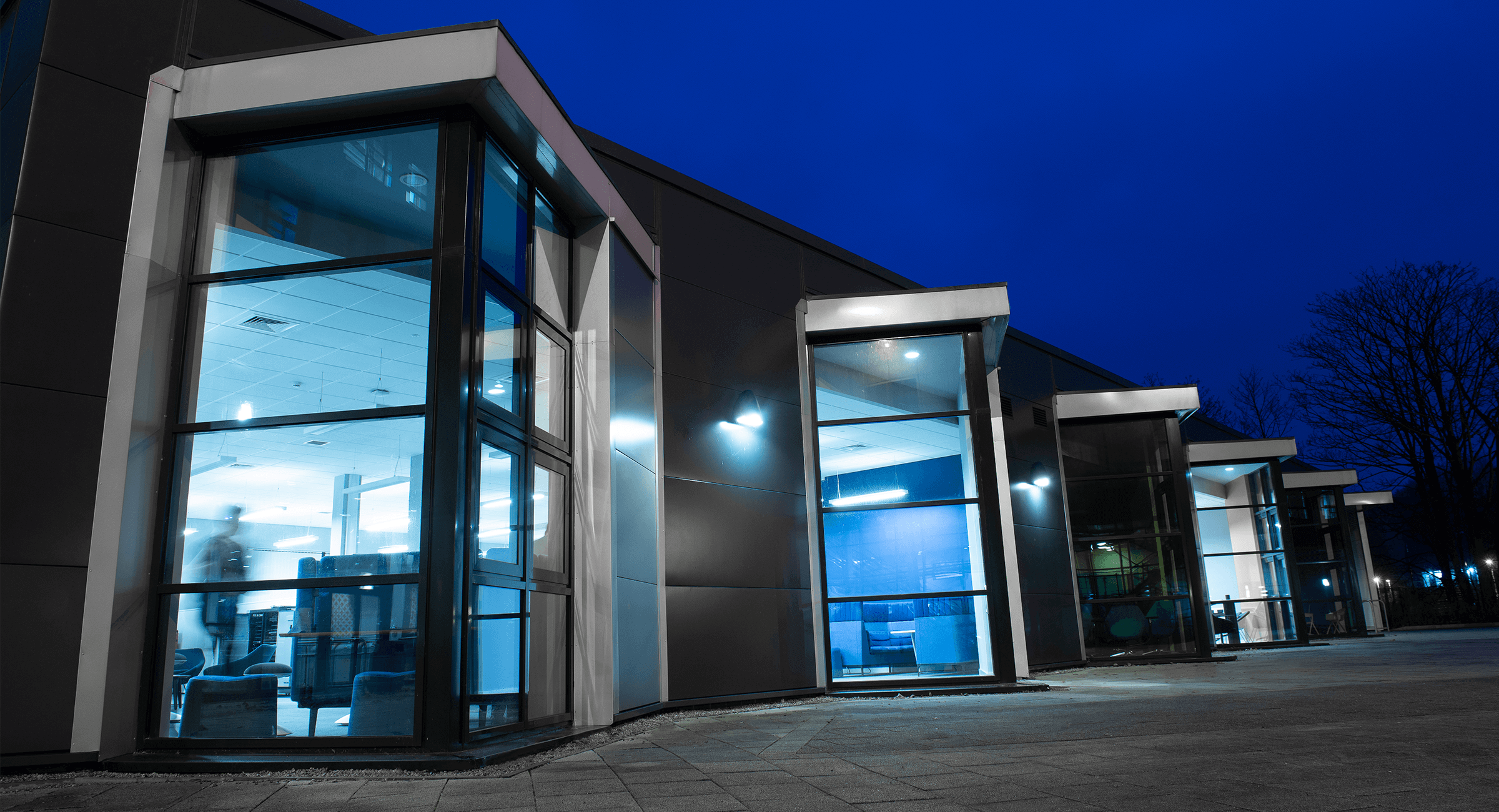 Burnley College University Courses Building at night