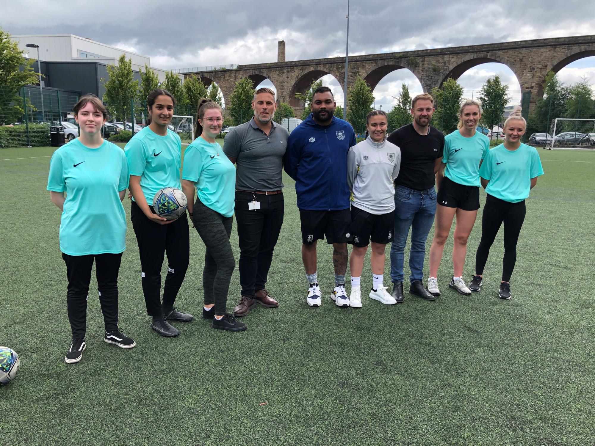 Burnley College womens football players and staff