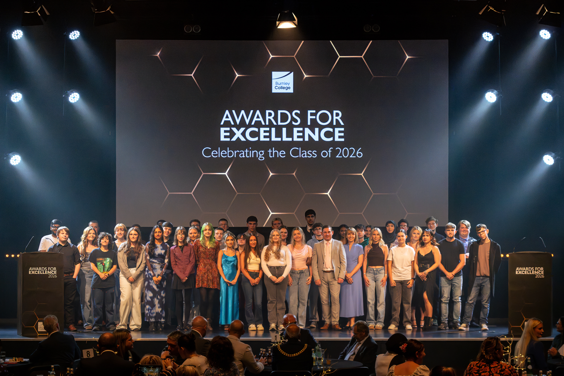 All award winners stood together on stage