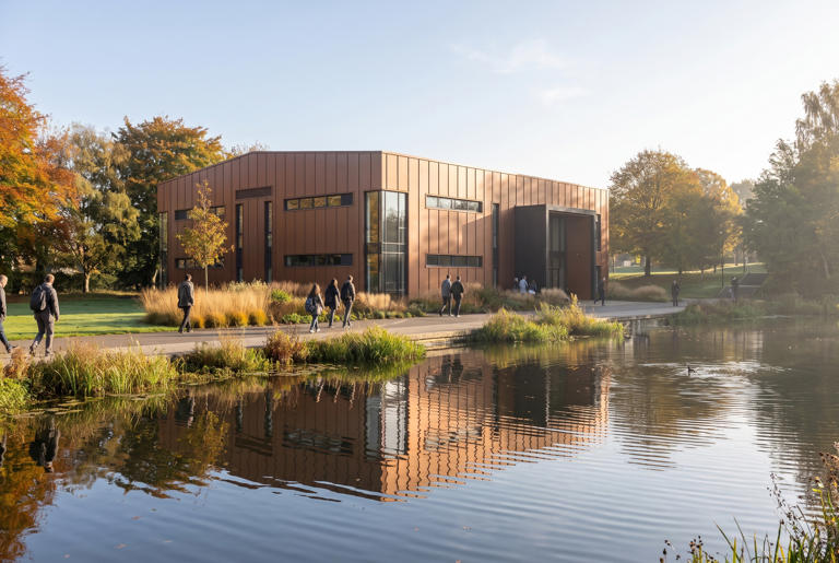 Mock up image of the new electrical workshop building.
